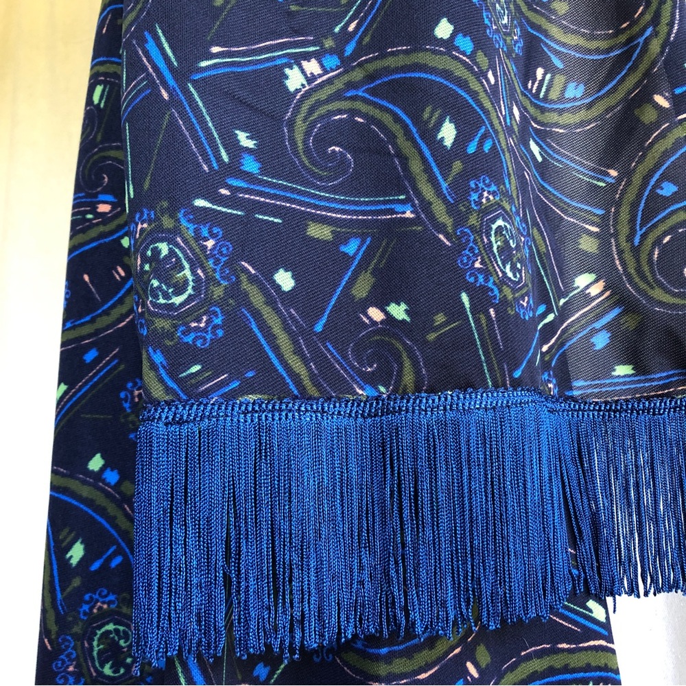 SOLD Vintage 60s Empire Maxi Dress + Matching Tassel Trim Pashmina Style Shawl - Picture 8 of 9
